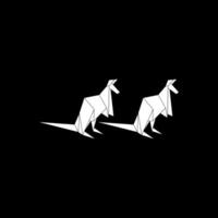 Pair Kangaroo Shape Inspired by Origami Form, can use for Logo, Pictogram, Animal Figure, Website, Apps, or Graphic Design Element. Editable and Flat Style. vector