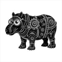 Half robot animal wild life vector