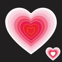 Digital Gradient Pink and Red Heart Illustration on Black Background vector