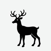 White Deer Silhouettes art vector