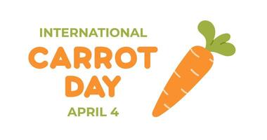 International Carrot Day. Background, banner, card and poster template. Flat illustration vector