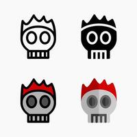 Design Illustration graphic of skull icon with line, color, glyph, and flat style. Suitable for UI, mobile design, web design, etc. vector