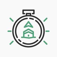 Design Illustration graphic of direction of qibla icon with line style. Suitable for UI, mobile design, web design, etc. vector
