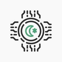 Design Illustration graphic of sharia digital transactions icon with line style. Suitable for UI, mobile design, web design, etc. vector