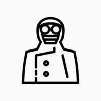 Design Illustration graphic of people wearing PPE icon with line style. Suitable for UI, mobile design, web design, etc. vector