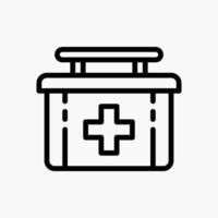 Design Illustration graphic of medical box icon with line style. Suitable for UI, mobile design, web design, etc. vector