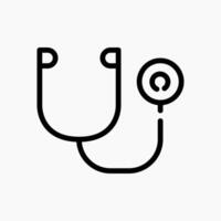 Design Illustration graphic of stethoscope icon with line style. Suitable for UI, mobile design, web design, etc. vector