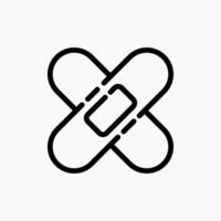 Design Illustration graphic of wound plaster icon with line style. Suitable for UI, mobile design, web design, etc. vector