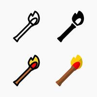 Design Illustration graphic of torch icon with line, color, glyph, and flat style. Suitable for UI, mobile design, web design, etc. vector