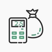 Design Illustration graphic of zakat on goods icon with line style. Suitable for UI, mobile design, web design, etc. vector
