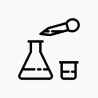 Design Illustration graphic of experiment icon with line style. Suitable for UI, mobile design, web design, etc. vector