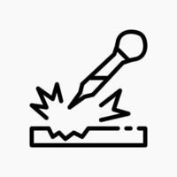 Design Illustration graphic of chemical reaction icon with line style. Suitable for UI, mobile design, web design, etc. vector