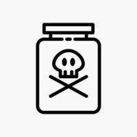 Design Illustration graphic of poison bottle icon with line style. Suitable for UI, mobile design, web design, etc. vector