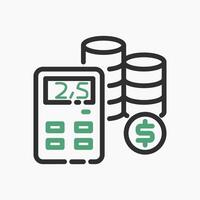 Design Illustration graphic of cash zakat icon with line style. Suitable for UI, mobile design, web design, etc. vector