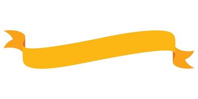 Decorative yellow ribbon label tag illustration graphic element. vector