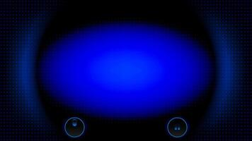 Abstract black and blue color background with glowing light on dark, dotted pattern and control buttons. illustration. vector
