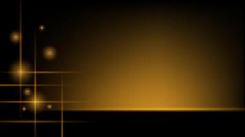 Abstract black and gold color background with glowing light. illustration. vector