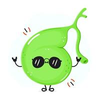 Gallbladder character. Hello summer card. hand drawn cartoon kawaii character illustration icon. Isolated on white background Gallbladder character concept vector