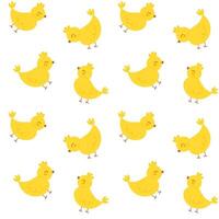 Cute chickens seamless pattern. Funny cartoon chicken seamless pattern perfect for kids apparel, textile, wrapping paper and so on vector
