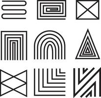 Symbol elements collection. icon shapes lines set illustration. sign elements style. for your unique design vector