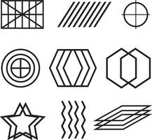 Symbol elements sign shapes line illustration design with set collection for you unique icon forms vector