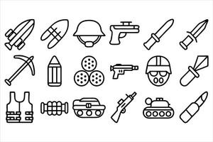 Army Essentials Icons vector