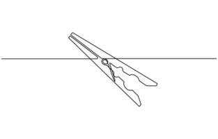 clothespin one continuous line art vector