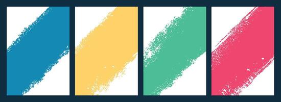 Set of various green colored Grunge art on white background Brochure cover template design vector