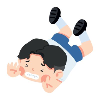 Kid accidentally falls to the ground