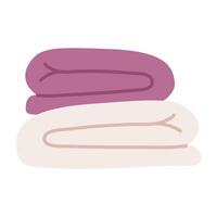 A stack of folded towels. Perfect for bathroom or spa designs. vector