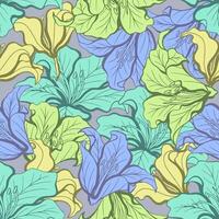 Seamless pattern of Bauhinia flower with combination of unique colors. vector