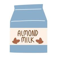 almond milk in paper package vector