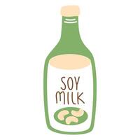 Soy milk and soy bean illustration vector