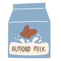 Paper Box for Almond Milk vector