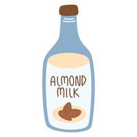 Almond Milk Carton and Glass Illustration vector