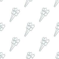 Roasted hand drawn marshmallow seamless pattern. Simple food design for fabric, textile, wrapping paper vector