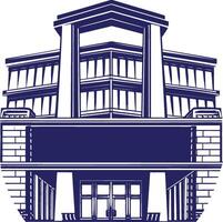 a building with a sign on it vector