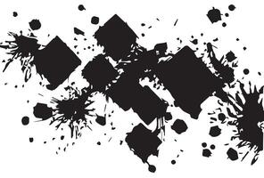 Black ink unique splatter on a white background. vector