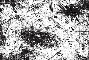 Abstract Grunge Black and White Texture with Scratches, Splatters, and Crosshatch Patterns vector