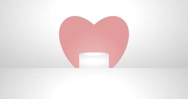Illustration of a Valentine's Day background with a heart and a Podium vector