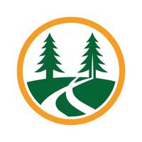 Forest Trail Icon with Circular Frame Illustration vector