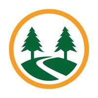 Scenic Nature Logo with Trees and Path Design vector