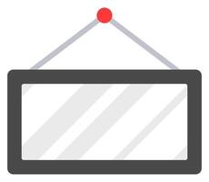 Black hanging board flat icon isolated on white background. vector