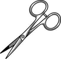 Scissors line drawing simple clean design. vector