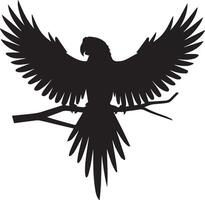 Parrot Bird silhouette black isolated on white background vector