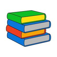 Cartoon Illustration of a Colorful Stack of Books for Educational and Academic Concepts vector