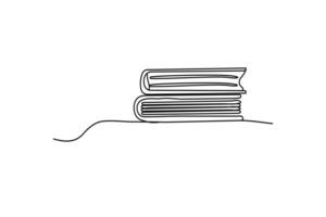A continuous single-line drawing of an open book, designed minimalist style. vector