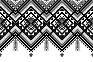 Geometric ethnic pattern design on black colour vector