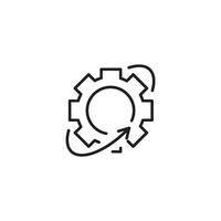 Gear icon, developer symbol, flat line vector