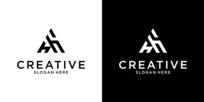 H or HH initial letter logo design vector
